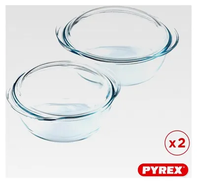 Produktbild von 4 in 1 – Set mit 2 Brätern – 1,6 l und 2,3 l – Borosilikatglas – Dampfgaren – mikrowellengeeignet – spülmaschinenfest