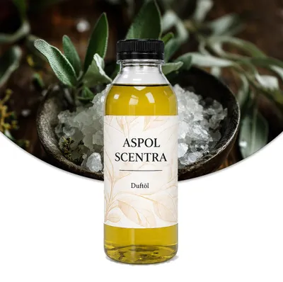 Produktbild von Aspol Scentra Holzsalbei & Meersalz UFIREADY Duftöl für Kerzen und Diffusoren 500 ml, KI-generiertes Bild