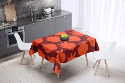 Tischdecke 140x140 cm, Polyester, Anti-Schimmel, Orange Bordeaux
