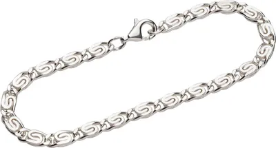 Produktbild von Armband 925 Sterling Silber 19cm S Panzerkette diamantiert Herren Armbandkette