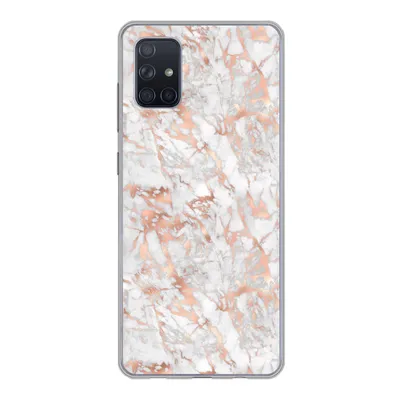 Produktbild von MuchoWow® Handyhülle Schutzhülle Hülle für Samsung Galaxy A71 Marmor - Roségold - Luxus - Muster Silikon Softcase Handy Hülle - Kartenbesitzer