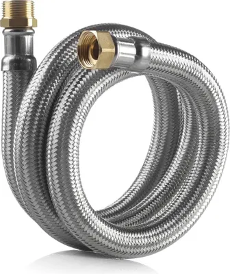 Produktbild von Edelstahl Trinkwasser Panzerschlauch IG/AG 3/8 Zoll DN8 150mm-500mm DVGW