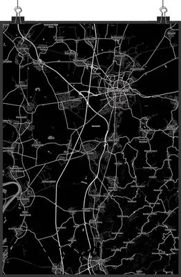 Produktbild von Mr. & Mrs. Panda Bild Pfungstadt DIN A2 - Geschenk, wanddeko, Wanddekoration, Plakat, Wandbild, Stadt Dorf Karte Landkarte Map Stadtplan, wandkunst