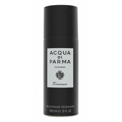 A black spray can of deodorant with a white label.