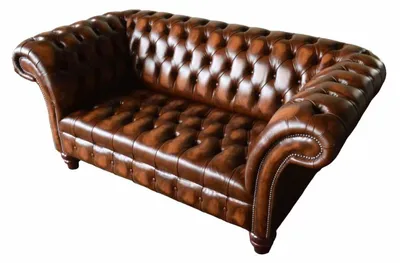 Obrázek produktu pro Chesterfield 2místná pohovka čalounění pohovky dvoumístné kožené pohovky