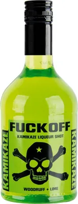 Produktbild von Krugmann Fuck Off Kamikaze Waldmeister Limetten Likör 15 % Vol. 0,7 L JGA Party