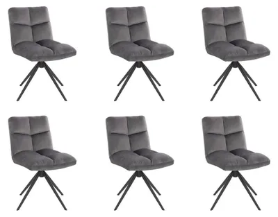 Produktbild von HOME DELUXE - Esszimmerstuhl NODA 6er Set - Farbe: Hellgrau - 360 Grad drehbar, weiche Polsterung, bis 120 kg belastbar I Küchenstuhl Speisestühle Esszimmerstühle