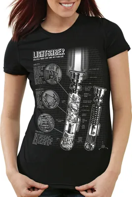 Produktbild von style3 Laserschwert Blaupause Damen T-Shirt jedi lichtschwert, Farbe:Schwarz, Größe:XL