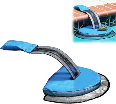 Imagen del producto de Rampa inflable para piscina, color azul, para animales
