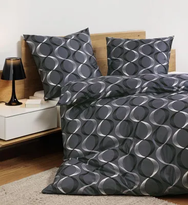 Produktbild von Janine Design Mako-Satin-Bettwäsche-Garnitur 87112 J. D. Farbe anthrazit Größe 135x200+80x80