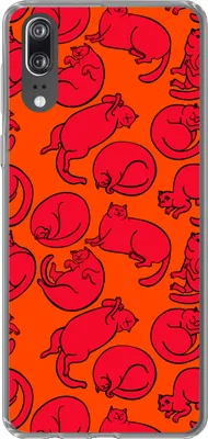 Produktbild von MuchoWow® Handyhülle Schutzhülle Hülle für Telefoonhoesje Huawei P20 Muster - Katze - Orange - Jungen - Mädchen - Kinder - Kind Silikon Softcase Handy Hülle - Hardcover