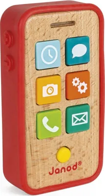 Immagine prodotto di Janod J05334 Smartphone con funzioni di telefono cellulare in legno