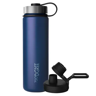 Produktbild von 720 DGREE Trinkflasche Doppelwandig Edelstahl 710ml Isolierflasche m. Gratis Sportdeckel noLimit, Farbe:sapphire blue