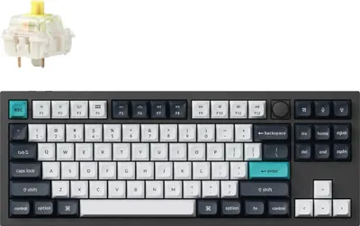 Image de Keychron Q3 Max QMK/VIA Clavier mécanique sans fil, échangeable à chaud, QWERTY US, Knob, RGB, Carbon Black, Gateron Jupiter Banana Q3M-M4