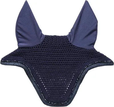 Produktbild von Kentucky Horsewear Fliegenmütze Wellington Glitter Band Fliegenhaube Dunkelblau Pony