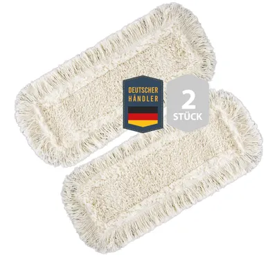 Produktbild von 2 Stück PREMIUM Wischmopbezug Ersatzbezug Set Baumwolle für 40 cm Wischmop