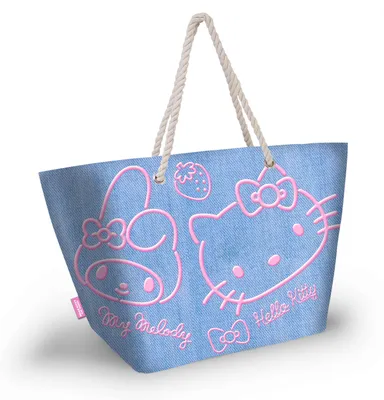 Produktbild von Hello Kitty & My Melody – Denim – Strandtasche „52 × 37 × 17 cm“