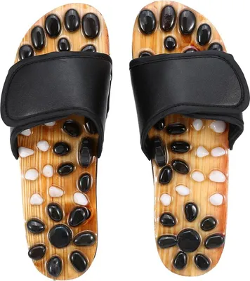 Produktbild von Reflexzonenmassage-Hausschuhe für Naturheilkunde, Fußmassage, Akupunktur, Gesundheitspflege, Massageschuhe (Schwarz, Größe 39)