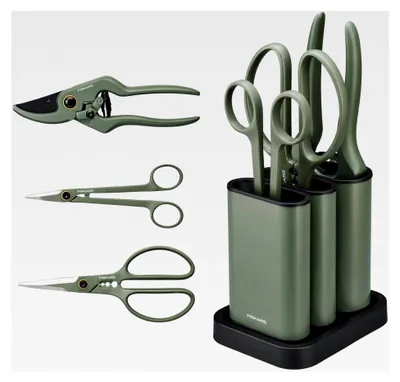 Produktbild von Pflegeschnitt-Set, 3-teilig, Urban Plant Care, Pflanzen-/Blumenschere mit Halter, Kleine Pflanzenschere, Edelstahl/Kunststoff, Dunkelgrün/Schwarz