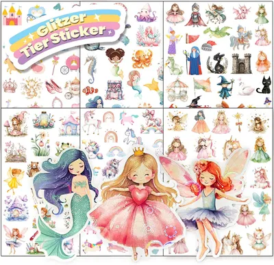 Obrázok produktu pre Glitter Nálepky 6 Kusov, Viac ako 150 Dizajnov, Holografické, pre Scrapbooking
