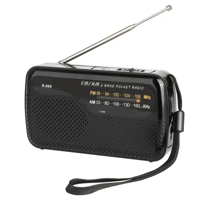 Obrázek produktu pro Notradio – Kuchyňské rádio, FM/AM – Připojení sluchátek – Retro design – Vhodné do kanceláře, do domácnosti, přenosné rádio – Baterie – Černá barva