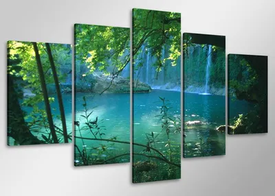 Produktbild von 6408 Wasserfall Leinwandbild 5-teilig 100x50 cm