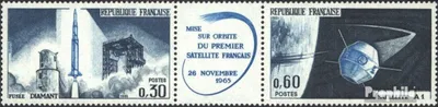 Produktbild von Briefmarken Frankreich 1965 Mi 1530-1531 Dreierstreifen (kompl.Ausg.) postfrisch Erdsatteliten