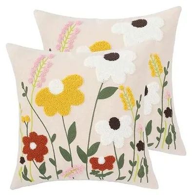 Zdjęcie produktu dla Poszewki na poduszki dekoracyjne kwiaty 45X45 cm do domu 2 sztuki