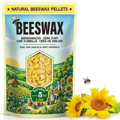 Bienenwachspastillen 2,2 kg – natürliches gelbes Wachs für Kerzen & DIY