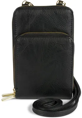 Produktbild von styleBREAKER Damen Mini Bag Umhängetasche mit RFID Schutz, Handytasche, 2 Reißverschluss Fächer, Schultertasche 02012376