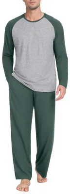 Imagen del producto de Solidchoice - Conjunto de pijama para hombre con mangas largas y cuello redondo