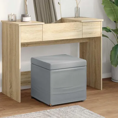 Produktbild von (Angebot 2026)Hocker für Schlaf- und Wohnzimmer - Moderne design, Hellgrau 41 x 41 x 40 cm Stoff und Pressholz GermanyMöbel 85893 - Barhocker