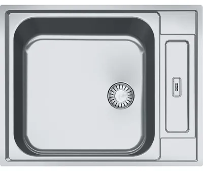 Produktbild von AGX 210 625x510mm, Reversibel, rostfreier Edelstahl gebürstet, Integralablauf 3 1/2", mit Druckknopfventil, mit verdecktem Überlauf und 2 Batterielöcher