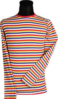Produktbild von Ringel-Shirt Herren langarm Mainzer Fastnacht rot-weiß-blau-gelb, Groesse:M