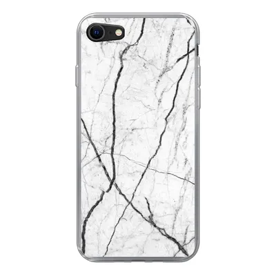 Produktbild von MuchoWow® Handyhülle Schutzhülle Hülle für iPhone SE 2022 Marmor - Schwarz - Weiß Silikon Softcase Handy Hülle - Schutzhülle