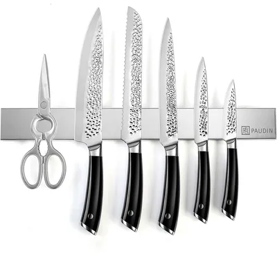 Image de Porte-couteaux magnétique PAUDIN 45 cm – Barre magnétique puissante en acier inoxydable pour couteaux, ustensiles de cuisine et autres – Alternative au bloc à couteaux