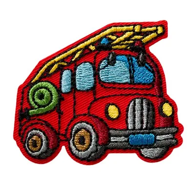 Immagine prodotto di Auto dei pompieri per bambini - Toppe, decalcomanie da stirare, applicazioni, toppe, toppette, da stirare, dimensioni: 5 x 4,2 cm