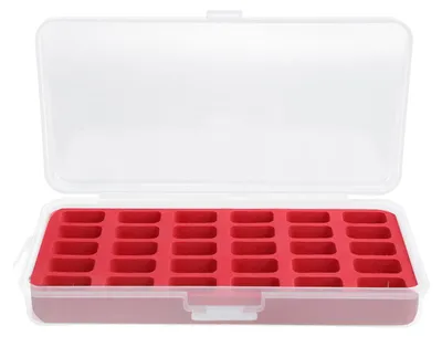 Produktbild von Spulen- und Garnrollen-Aufbewahrungsbox mit Hängeclip, Nähzubehör-Kunststoffkoffer mit 30 Fächern