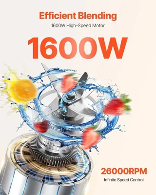 Immagine prodotto di Frullatore da 85 oz e 1400 W per frullati Frullatore per la preparazione di alimenti per la cucina