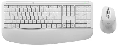 Zdjęcie produktu dla Logitech Signature Comfort Plus Combo MK880, Bezprzewodowy, RF Wireless + Bluetooth, Plunger key switch, QWERTZ, Biały, Dołączona myszka