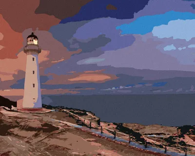 Produktbild von Zuty - Malen nach Zahlen - WEISSER LEUCHTTURM AM MEER, 40x50 cm, ohne Keilrahmen