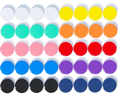 Produktbild von Magnete für Magnettafeln, starke Magnete, 40 Stück, 10 Farben, Kühlschrankmagnete, Mini-Kühlschrankmagnete, kleine Whiteboard-Magnete, bunte runde Magnete für Tafeln, Büros und Schulen