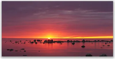 Produktbild von Glasbilder 140x70 Wandbild Druck auf Glas Meer Sonne Landschaft