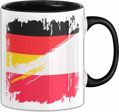 Produktbild von Polen Deutschland Flagge Halb Deutscher Halb Pole Fußball Germany 2024 Europa Poland (Schwarz)