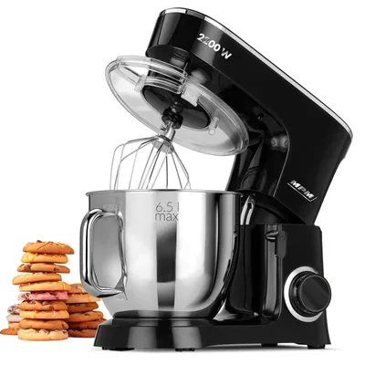 Küchenmaschine 2200 W, 6,5 l Edelstahl, 6 Stufen + Puls