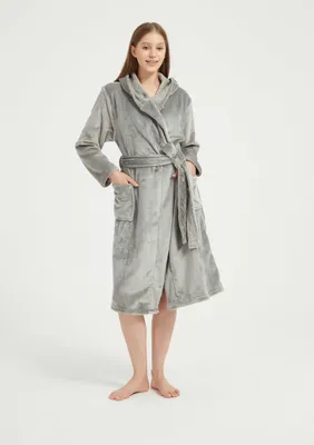 Produktbild von Damen Uni Bademantel Paulo Xxl Grau
