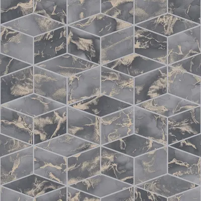 Produktbild von Profhome 378633-GU Grafik Tapete Geometrisch grau gold schwarz 5,33 m2