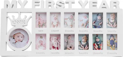 Obrázek produktu pro Můj první rok fotorámeček vzpomínky fotorámeček DIY suvenýr dárek pro nové maminky a tatínky
