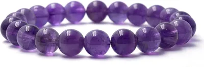 Produktbild von Bixorp Gems ametystový náramek - náramek z leštěných drahých kamenů - 20 cm