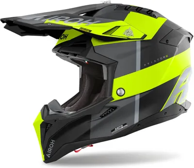Produktbild von Motocross-Helm AIROH Aviator 3 Monarch Schwarz Grau Fluo Gelb Matt größe M